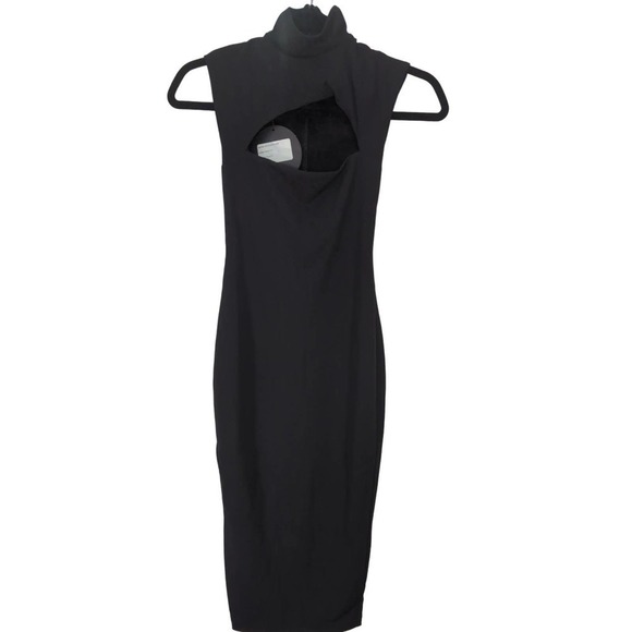 Nookie Manhattan Black Cutout Front Collar‎ Bodycon Midi  Dress | NWT | XS - Picture 2 of 12